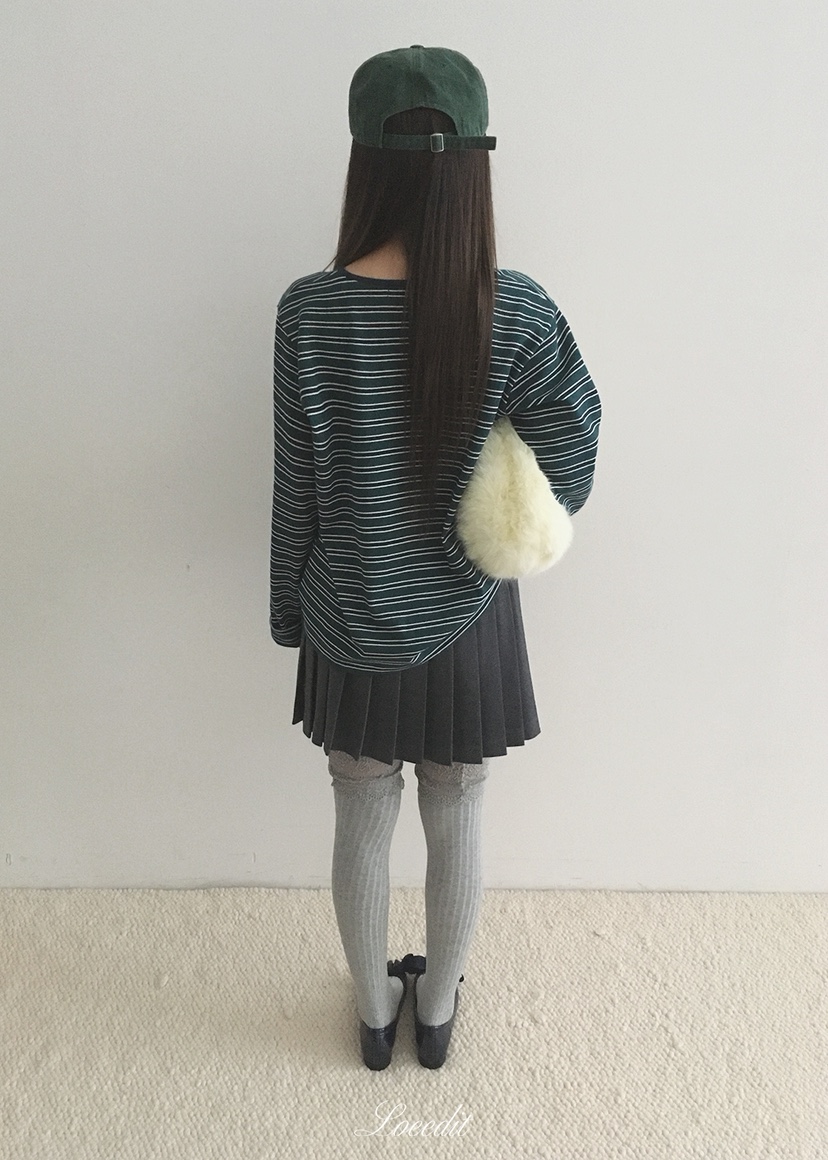 LOEEDIT韓國代購女士新品人氣推薦熱賣休閑真品長袖T恤絲帶LOEEDIT長袖T恤