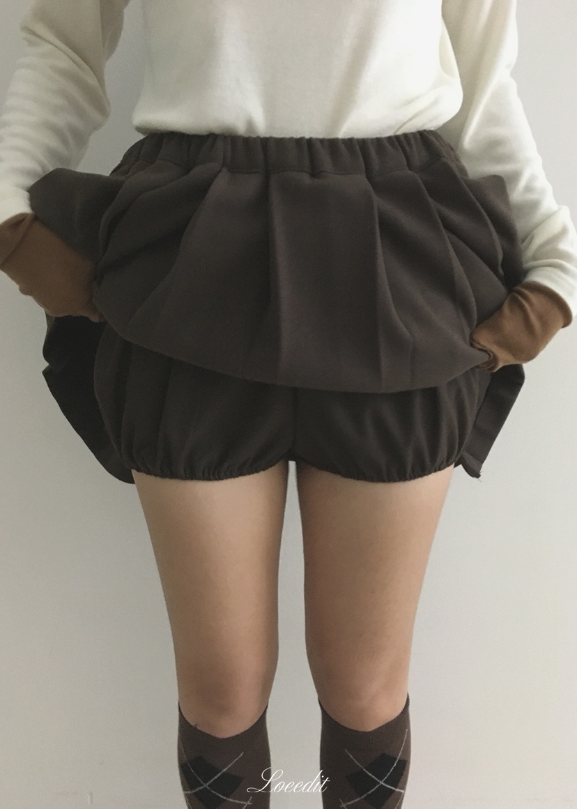 LOEEDIT東大門實拍女士新品休閑推薦人氣熱賣真品裙褲褶裥LOEEDIT裙褲
