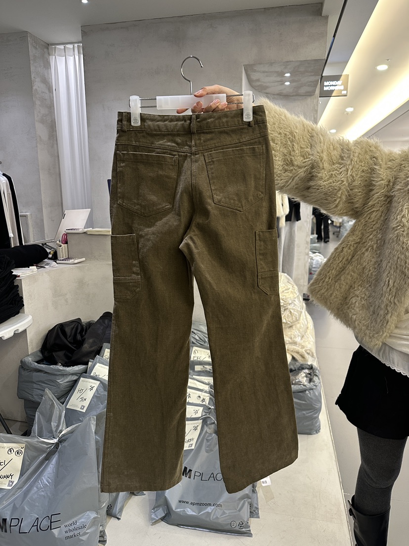 MONDAYMORING韓國代購女裝新品休閑時尚真品推薦休閑褲抓絨Monday Morning休閑褲