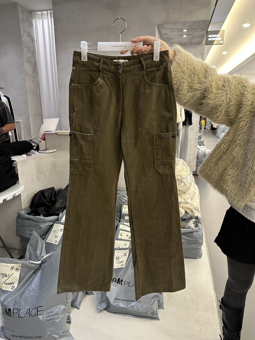 MONDAYMORING韓國代購女裝新品休閑時尚真品推薦休閑褲抓絨Monday Morning休閑褲圖色1