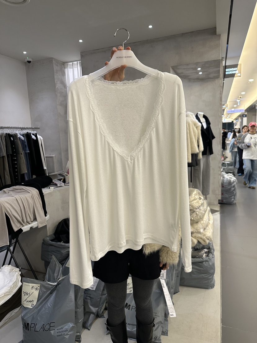 MONDAYMORING東大門實拍女裝新品時尚人氣真品休閑長袖T恤Monday Morning長袖T恤圖色1