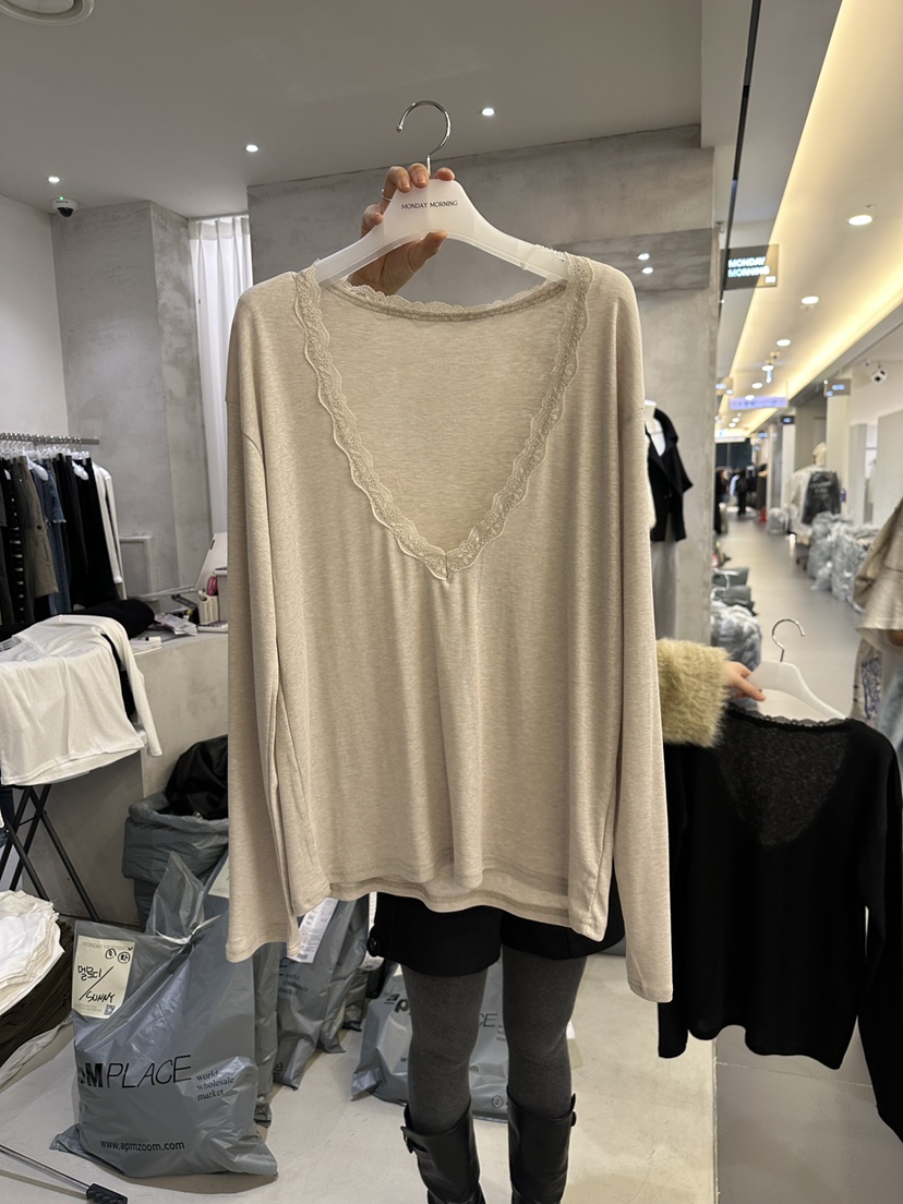 MONDAYMORING東大門實拍女裝新品時尚人氣真品休閑長袖T恤Monday Morning長袖T恤圖色2