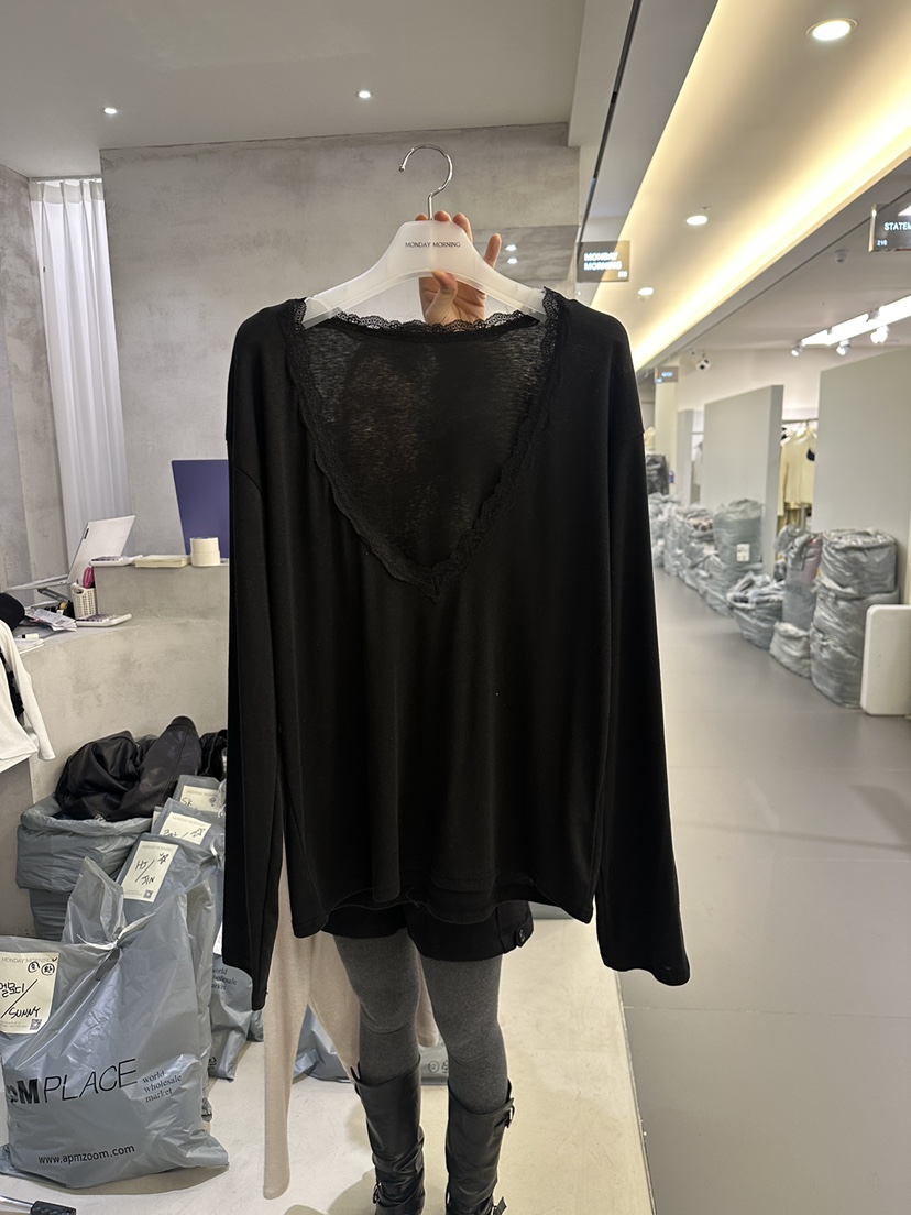 MONDAYMORING東大門實拍女裝新品時尚人氣真品休閑長袖T恤Monday Morning長袖T恤圖色3