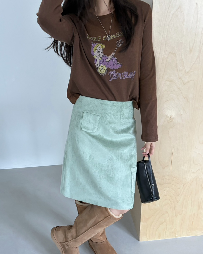 PEBBLE東大門實拍女裝新款推薦真品人氣時尚休閑熱賣長袖T恤PEBBLE長袖T恤
