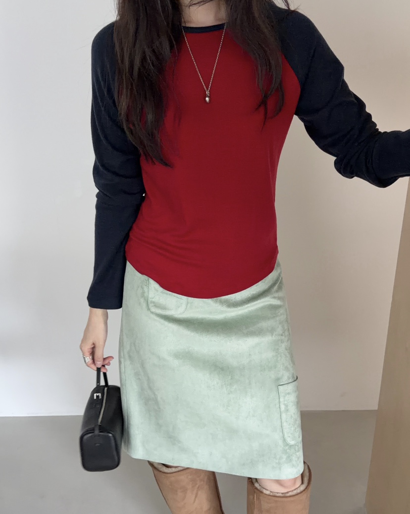 PEBBLE韓國直郵女士新款真品熱賣推薦半身裙中短裙口袋絨PEBBLE半身裙/中短裙