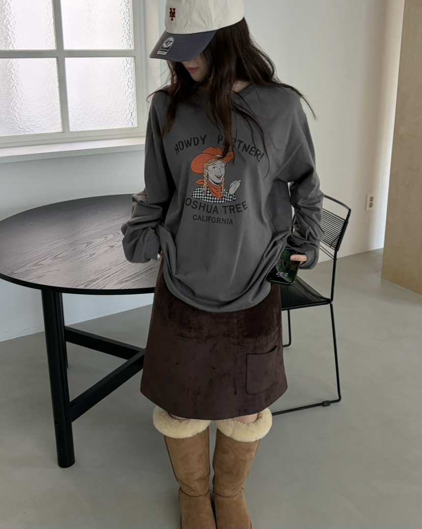 PEBBLE韓國直郵女士新款真品熱賣推薦半身裙中短裙口袋絨PEBBLE半身裙/中短裙