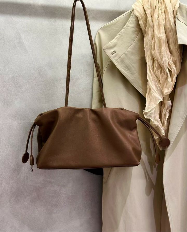 TROUVAILLE東大門直郵女裝新品熱賣休閑單肩斜跨包牛皮褶皺TROUVAILLE單肩/斜跨包圖色1