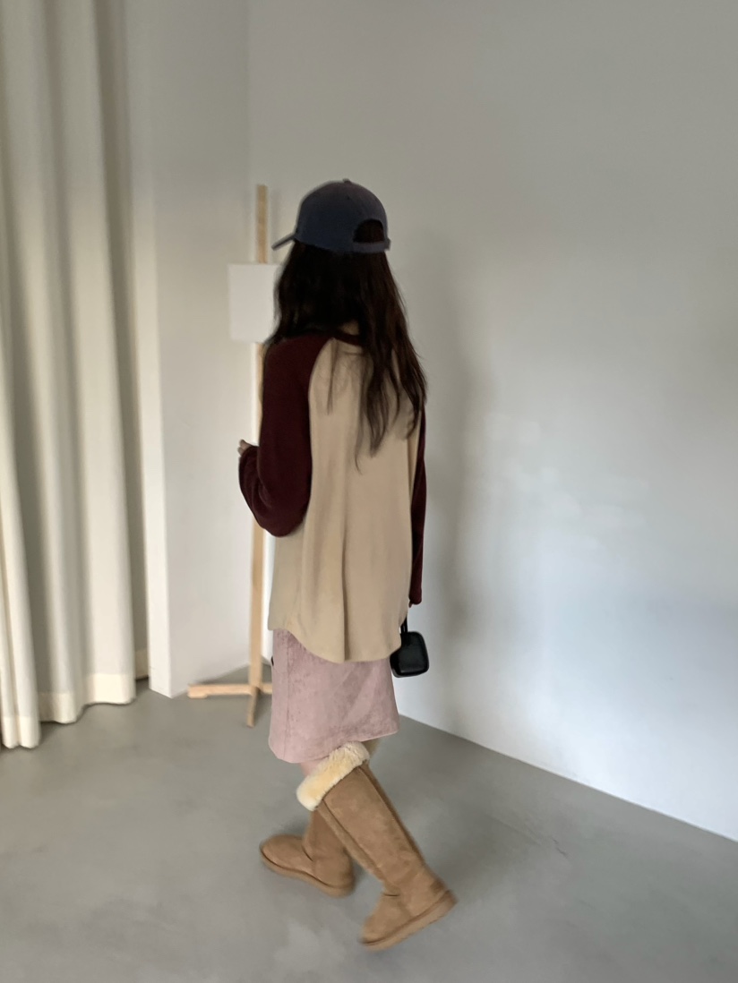 PEBBLE東大門直郵女裝新品推薦休閑時尚熱賣長袖T恤插肩袖PEBBLE長袖T恤