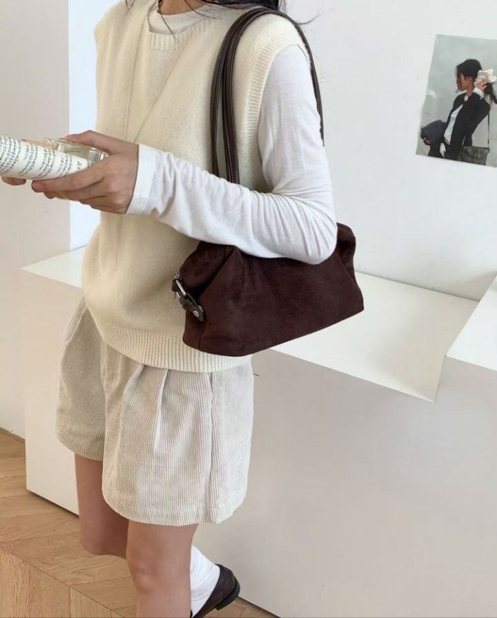 TROUVAILLE東大門直郵女士新品熱賣推薦人氣單肩斜跨包麂皮TROUVAILLE單肩/斜跨包