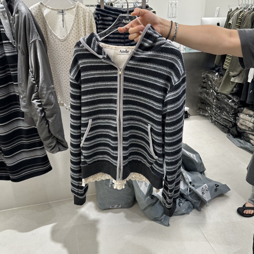 ANDE韓國直郵女裝新品人氣真品推薦時尚休閑衛衣拉鏈修身ANDE衛衣圖色2
