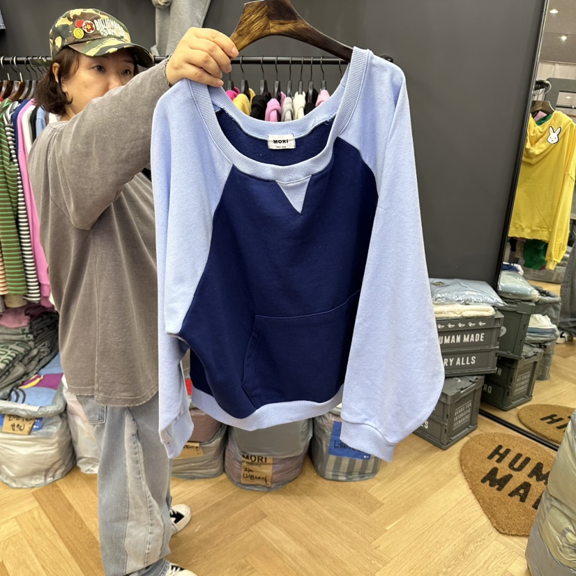 MORI東大門代購女裝新品人氣休閑時尚熱賣衛衣插肩袖運動MORI衛衣圖色1