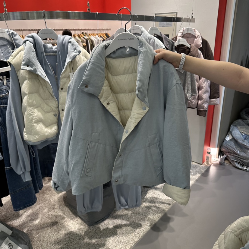 ATPZ東大門代購女士新品真品短款羽絨服雙面羽絨服兩面穿ATTENTION PLEAES短款羽絨服