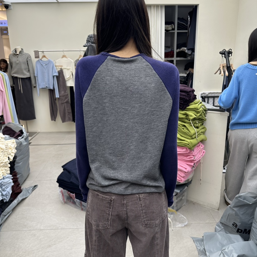 I MFACT韓國直郵女士新款人氣推薦熱賣真品長袖T恤插肩袖I MFACT長袖T恤