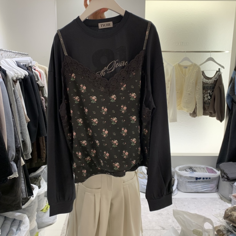 TYCHE韓國直郵女士新品熱賣真品時尚推薦休閑長袖T恤假兩件TYCHE長袖T恤圖色3