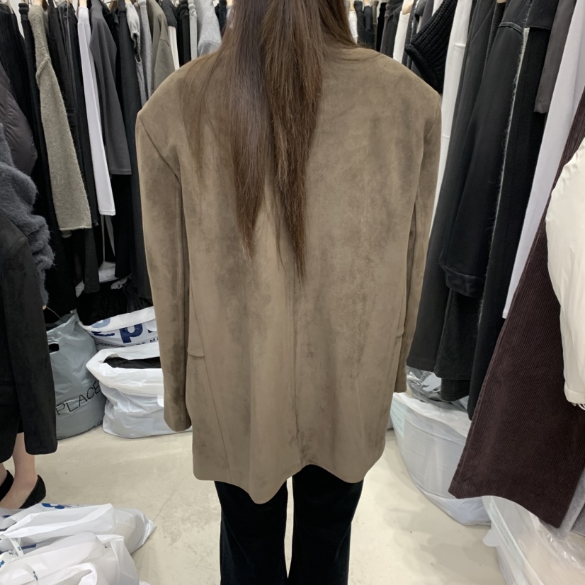 RECOVER/MOMENT東大門實拍26秋冬復古麂皮絨西裝夾克西裝翻領RECOVER/MOMENT夾克
