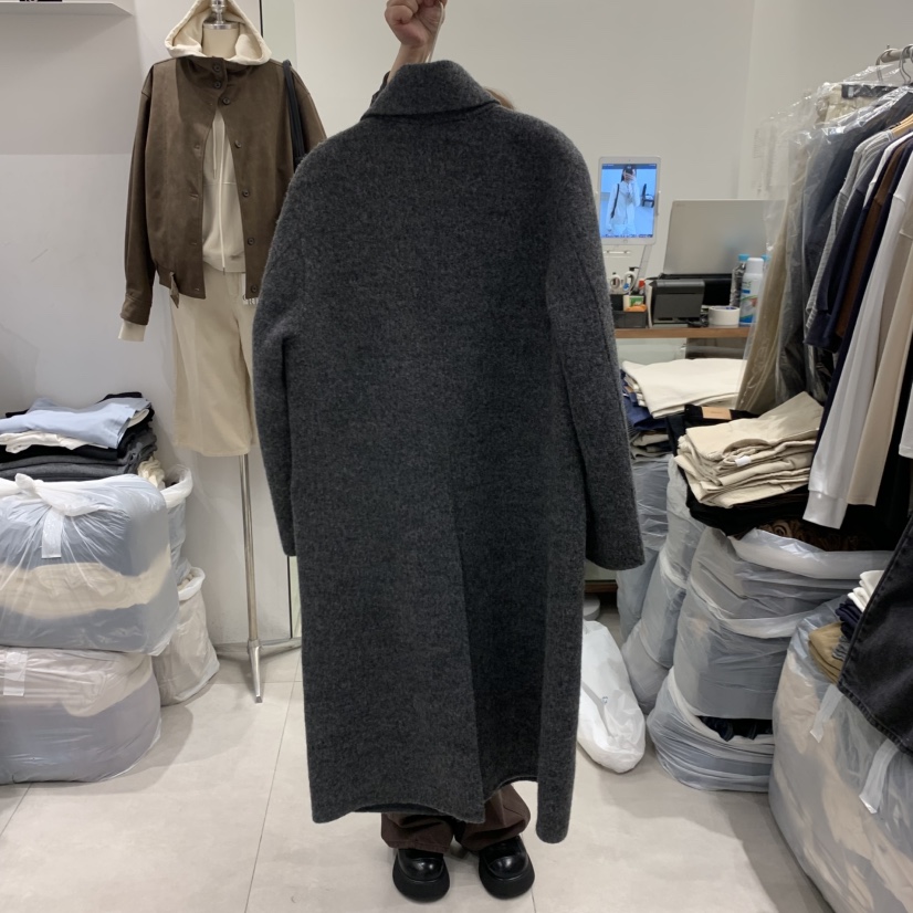 ANN MARGRET東大門實拍女裝新款時尚中長款大衣高領GRETA.Y中長款大衣