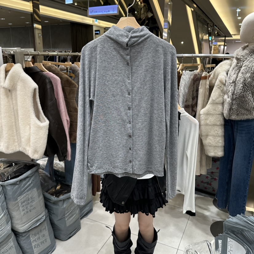 XPARTY韓國代購女士新品真品人氣推薦休閑時尚長袖T恤高領XPARTY長袖T恤