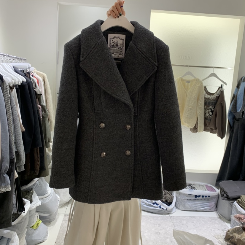 TYCHE東大門代購女裝新款休閑人氣熱賣真品推薦時尚短款大衣TYCHE短款大衣圖色2墨