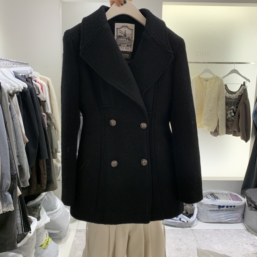 TYCHE東大門代購女裝新款休閑人氣熱賣真品推薦時尚短款大衣TYCHE短款大衣圖色3黑