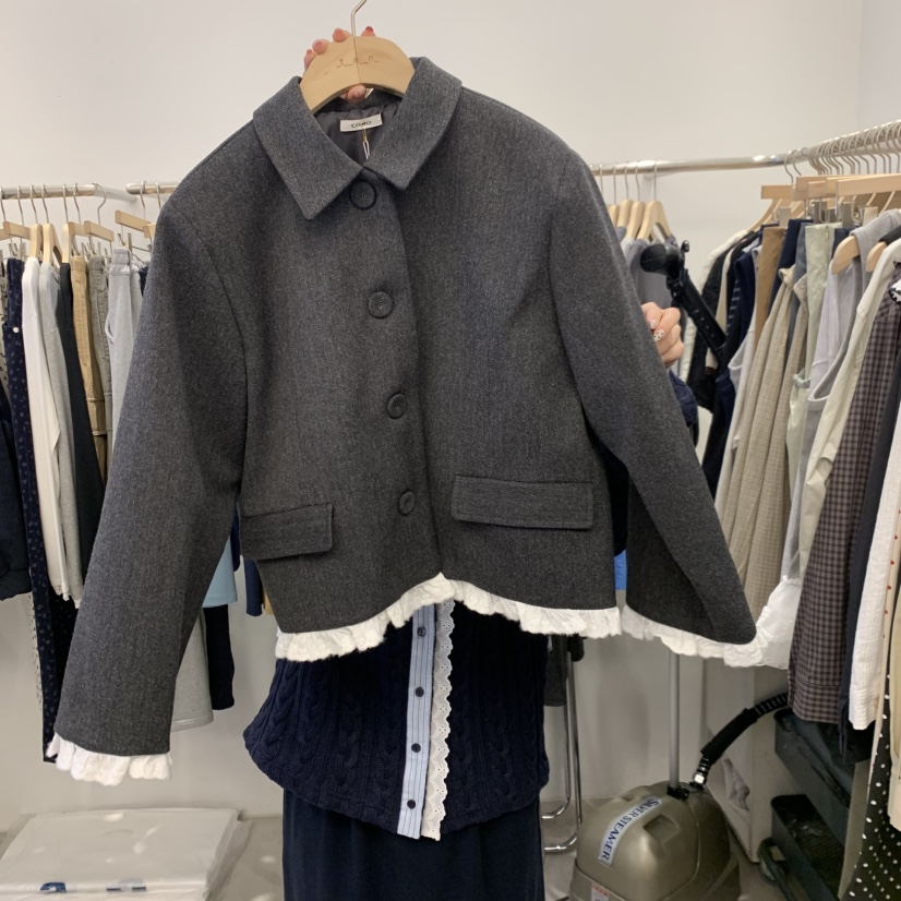 TAN&amp;COMO東大門代購女裝新品推薦休閑熱賣人氣時尚夾克tan-COMO夾克圖色1深灰色