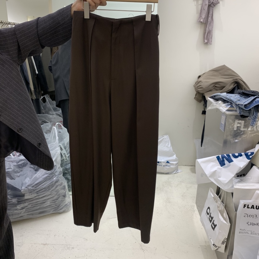 FLAUNT韓國代購女士新款推薦人氣熱賣休閑時尚休閑褲褶裥FLAUNT休閑褲圖色3棕色