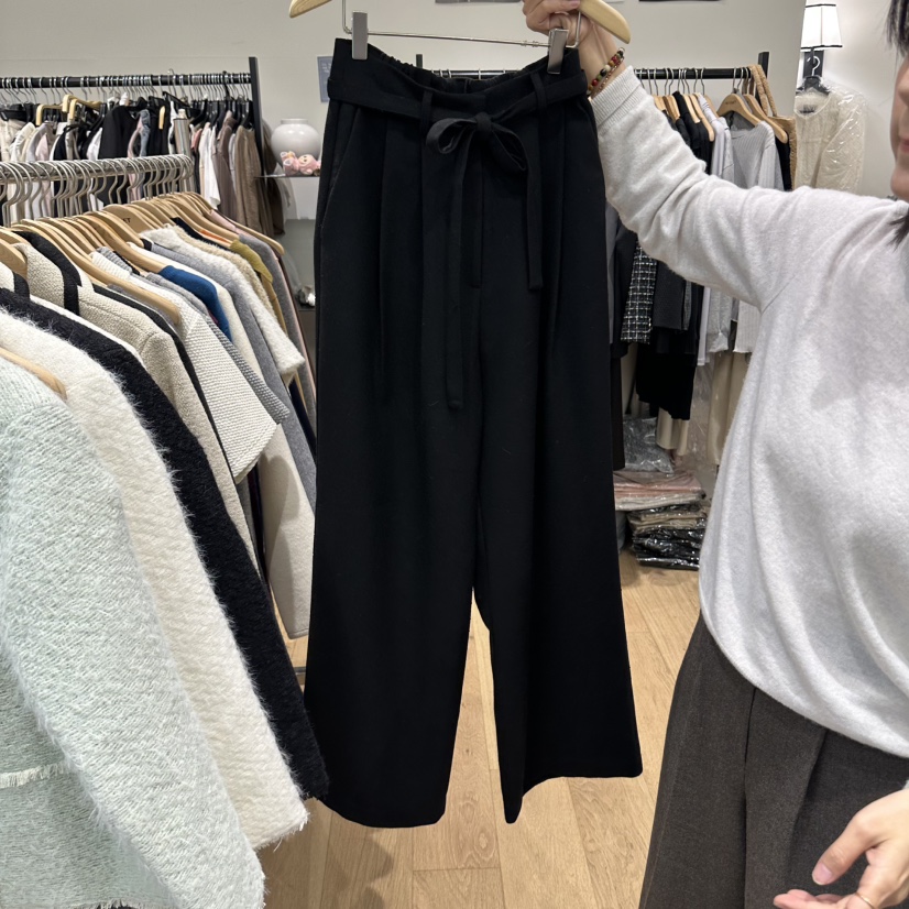 M.G.N韓國代購女裝新品推薦熱賣休閑褲羊毛褲含腰帶系帶MAGNET休閑褲圖色2