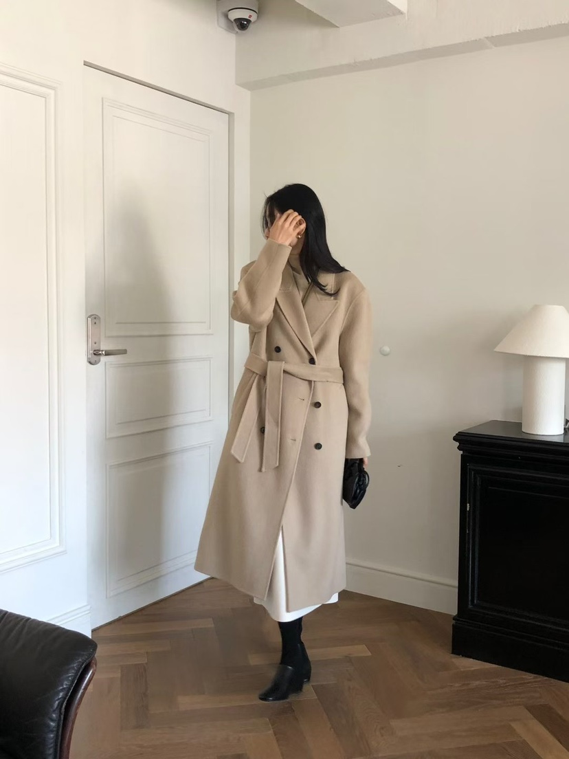 ANDYOUBROWN東大門直郵女士新品熱賣休閑中長款大衣含腰帶ANDYOUBROWN中長款大衣圖色1