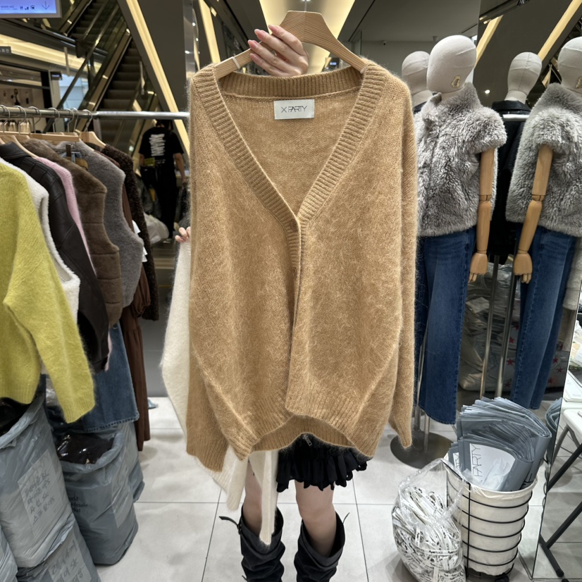 XPARTY韓國代購女裝新品時尚熱賣真品休閑人氣推薦開衫開襟XPARTY開衫圖色2