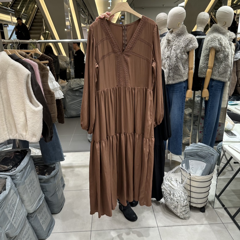 XPARTY韓國代購女裝新品熱賣休閑人氣真品推薦連衣裙深V領XPARTY連衣裙圖色1