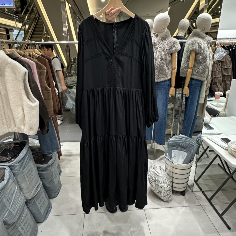 XPARTY韓國代購女裝新品熱賣休閑人氣真品推薦連衣裙深V領XPARTY連衣裙圖色2