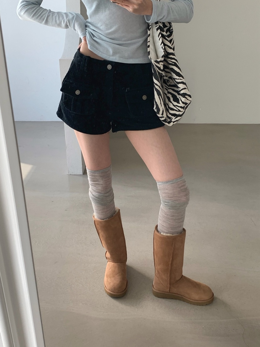 VERANDA韓國代購女裝新款時尚休閑熱賣推薦短褲燈芯絨工裝VERANDA短褲
