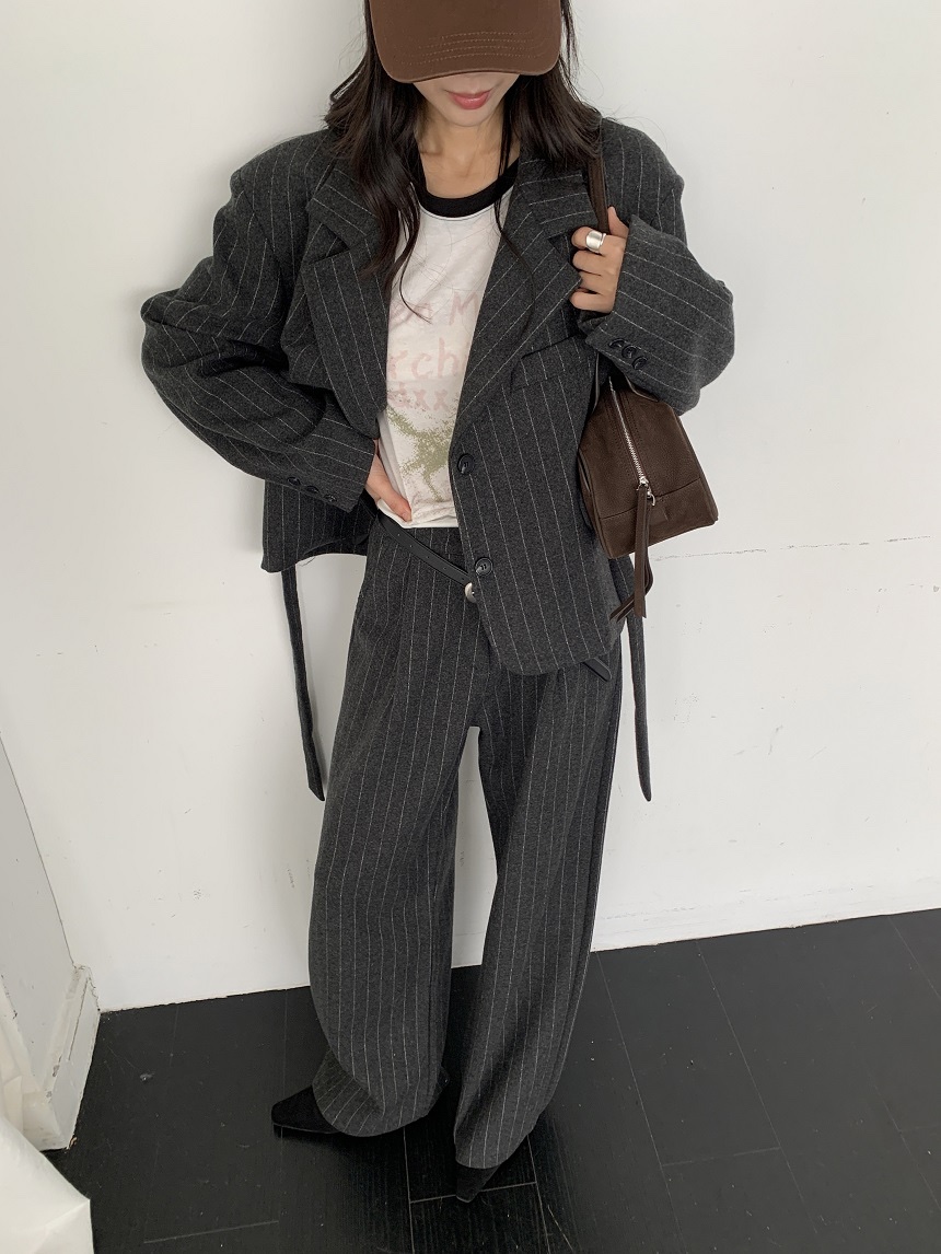 KYEM韓國直郵女裝新品休閑人氣真品時尚熱賣西裝西服含腰帶KYEM西裝/西服圖色1