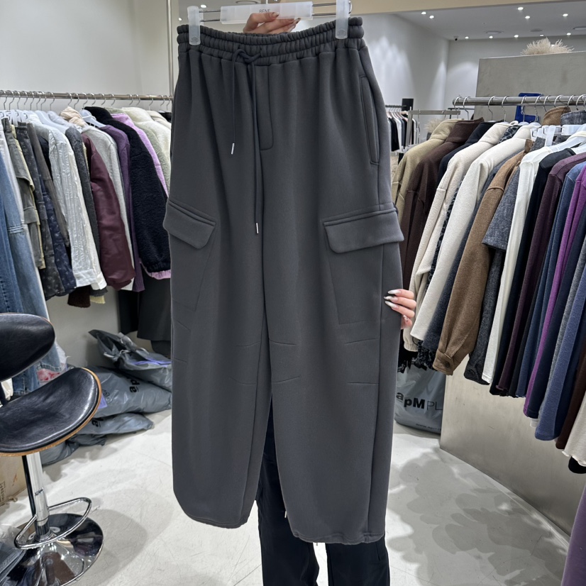 BENE韓國代購女士新品職業推薦休閑人氣時尚休閑褲加絨抓絨SHOP BENE_Bene休閑褲圖色6墨色