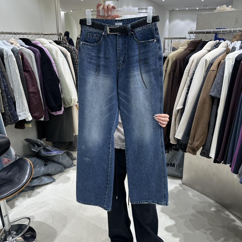 BENE韓國直郵女裝新品休閑推薦人氣職業牛仔褲不含腰帶拉絨SHOP BENE_Bene牛仔褲圖色1