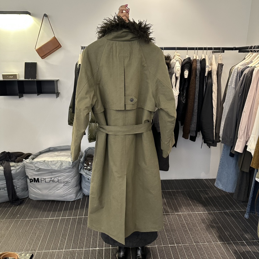 FIND-P東大門代購女士新品熱賣職業人氣長款風衣含腰帶加厚FIND-P長款風衣
