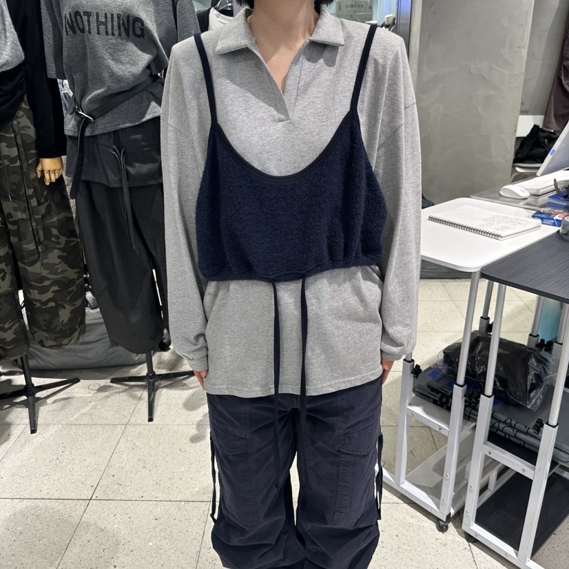 HERTZ-P韓國直郵女裝新品熱賣時尚人氣襯衫蕾絲衫假兩件HERTZ-P襯衫/蕾絲衫圖色1灰色