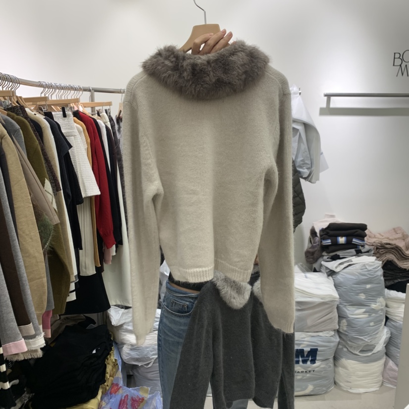 BY BOMI韓國代購女裝新款休閑時尚真品推薦開衫毛皮開衫BY BOMI開衫