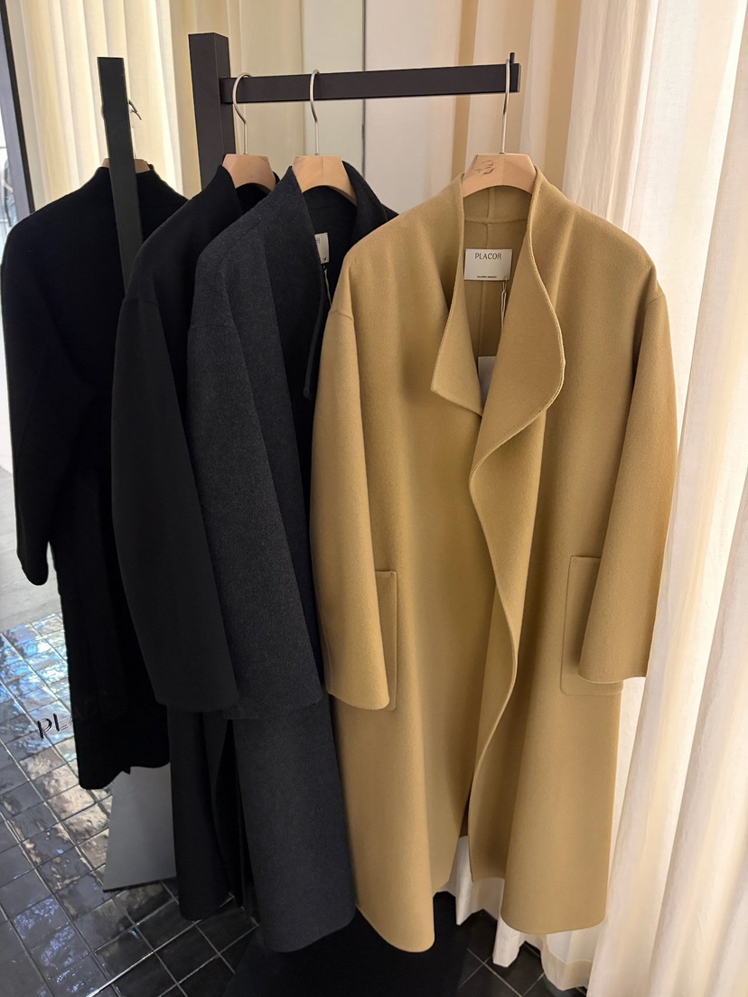 REGULARLY/PLACOR東大門直郵女裝新品推薦中長款大衣含腰帶羊絨雙面REGULARLY/PLACOR中長款大衣