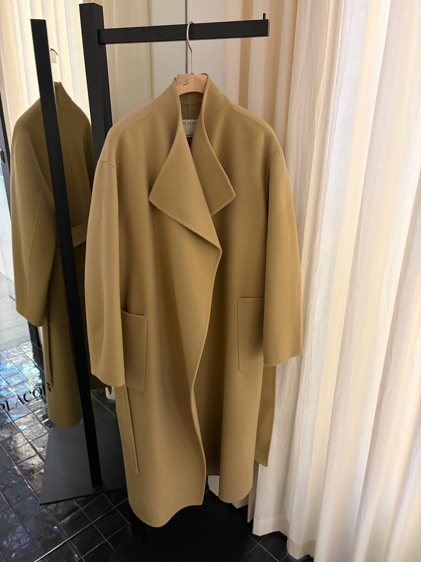 REGULARLY/PLACOR東大門直郵女裝新品推薦中長款大衣含腰帶羊絨雙面REGULARLY/PLACOR中長款大衣