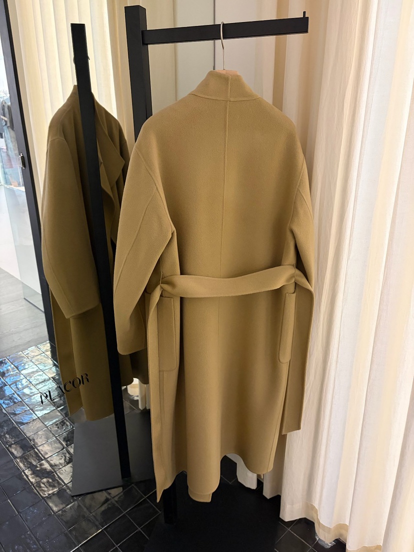 REGULARLY/PLACOR東大門直郵女裝新品推薦中長款大衣含腰帶羊絨雙面REGULARLY/PLACOR中長款大衣