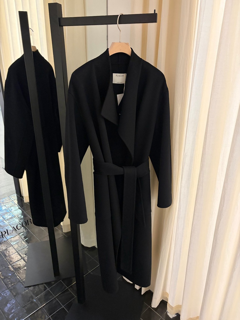 REGULARLY/PLACOR東大門直郵女裝新品推薦中長款大衣含腰帶羊絨雙面REGULARLY/PLACOR中長款大衣