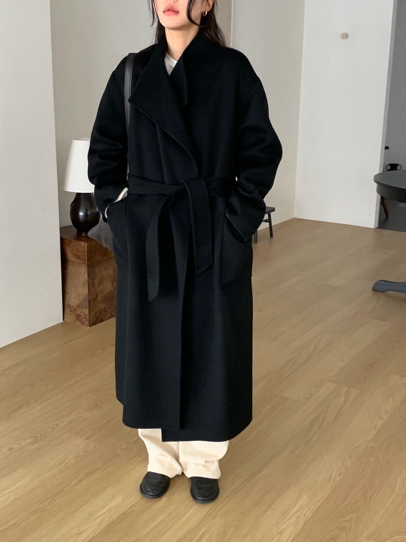 REGULARLY/PLACOR東大門直郵女裝新品推薦中長款大衣含腰帶羊絨雙面REGULARLY/PLACOR中長款大衣