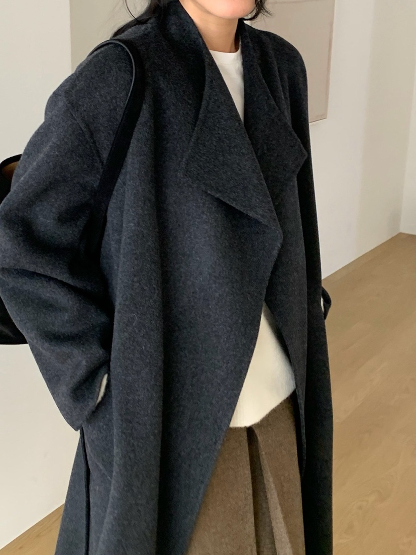 REGULARLY/PLACOR東大門直郵女裝新品推薦中長款大衣含腰帶羊絨雙面REGULARLY/PLACOR中長款大衣