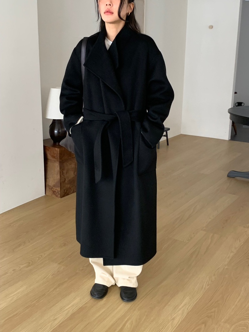 REGULARLY/PLACOR東大門直郵女裝新品推薦中長款大衣含腰帶羊絨雙面REGULARLY/PLACOR中長款大衣
