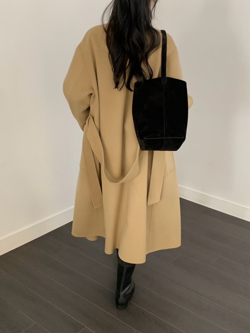 REGULARLY/PLACOR東大門直郵女裝新品推薦中長款大衣含腰帶羊絨雙面REGULARLY/PLACOR中長款大衣