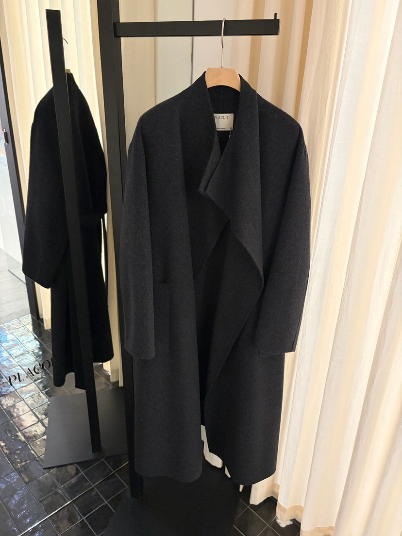 REGULARLY/PLACOR東大門直郵女裝新品推薦中長款大衣含腰帶羊絨雙面REGULARLY/PLACOR中長款大衣圖色2