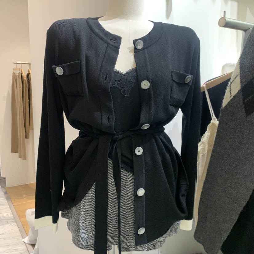 BY BOMI東大門代購女士新款推薦休閑開衫含脖帶腰帶開衫BY BOMI開衫圖色3