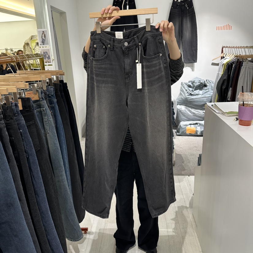 GRAYMELLOW東大門代購女裝新款人氣真品熱賣休閑牛仔褲拉絨GRAYMELLOW牛仔褲圖色2
