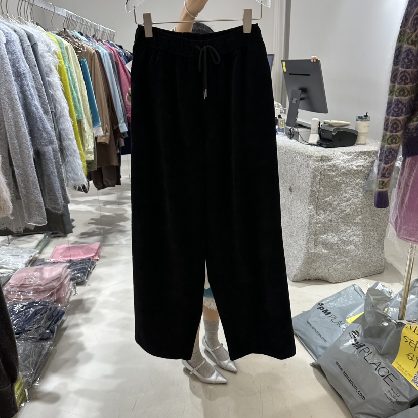 NEROLI 36韓國代購女裝新品時尚人氣休閑熱賣休閑褲天鵝絨NEROLI 36休閑褲圖色2黑色