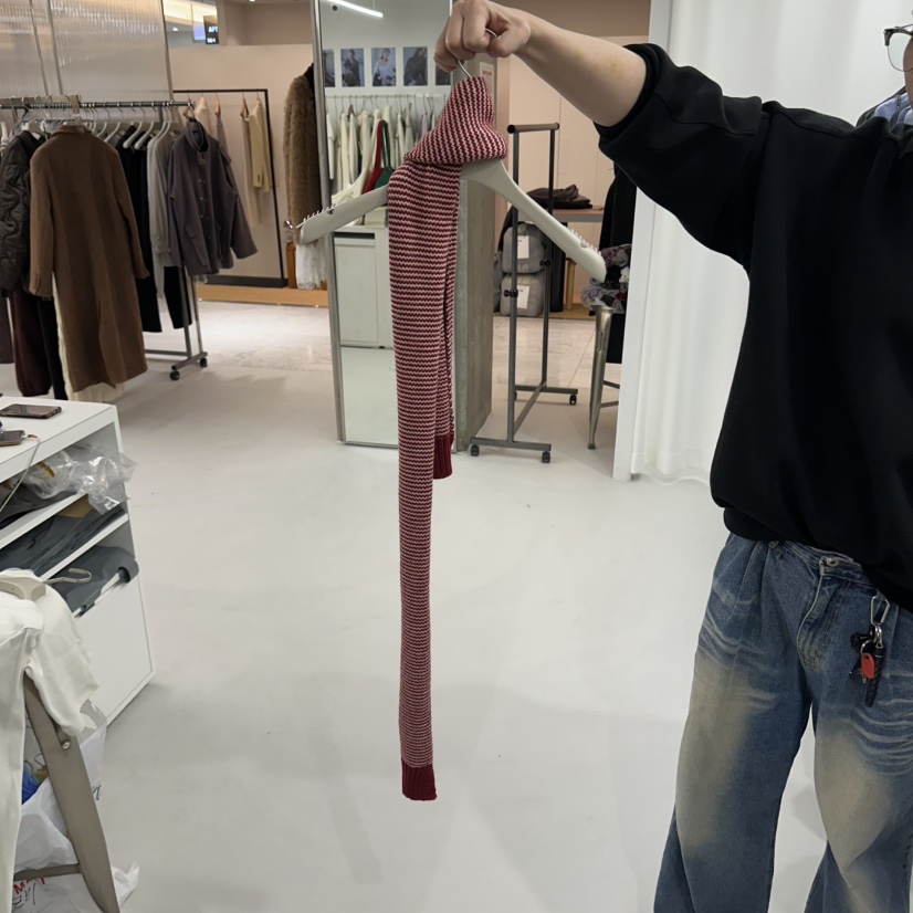 LEPI韓國直郵女裝新品熱賣真品休閑時尚圍巾披肩圍巾條紋LEPI圍巾/披肩圖色1